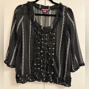 Sheer ruffled blouse